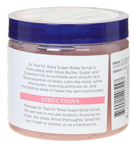 Dr. Teal's Shea Sugar Scrub Rose 19 Ounce Jar