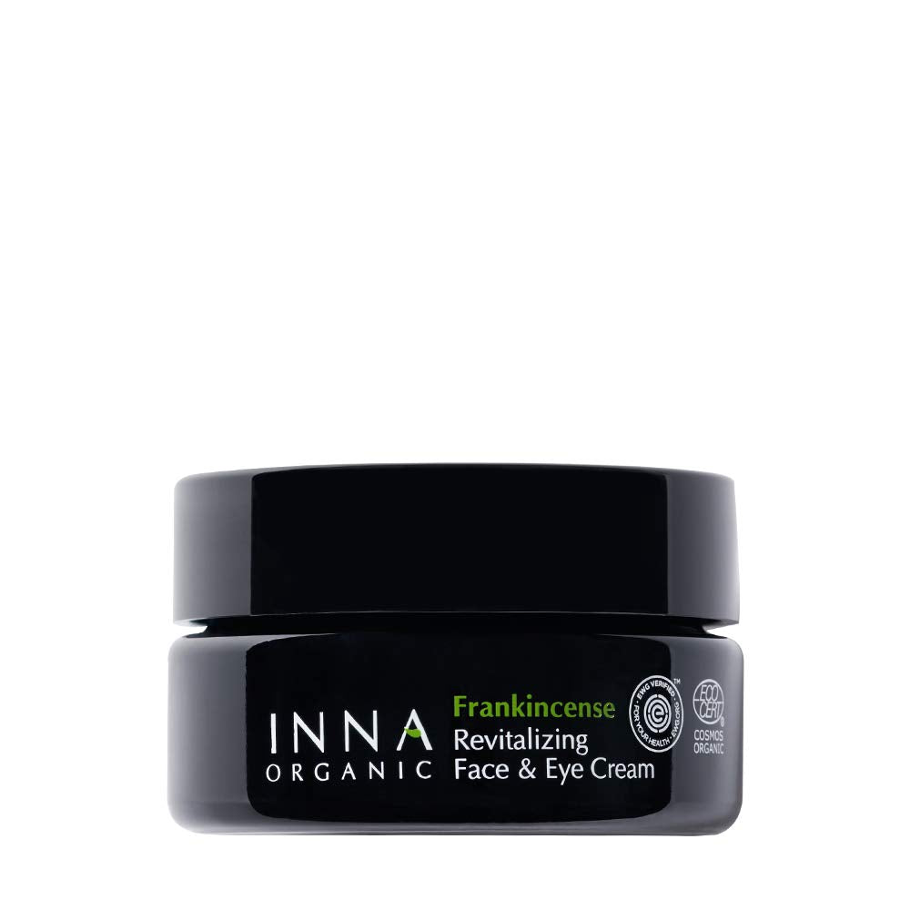INNA ORGANIC FRANKINCENSE REVITALIZING FACE & EYE CREAM, Anti-aging, Wrinkle Care, Moisturizing, Luxury Clean Beauty, Certified Organic, 1.7 fl.oz.
