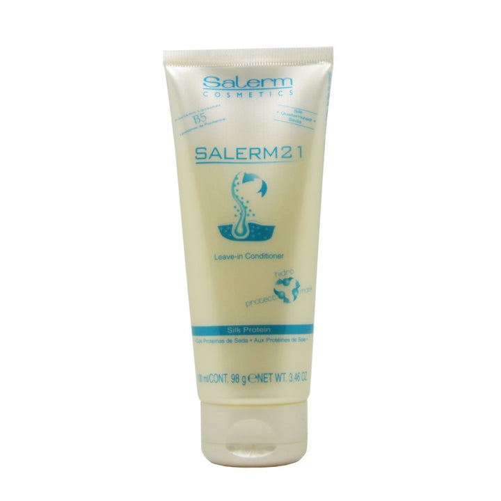 Salerm Cosmetics 21 LEAVE-IN Conditioner, B5 Provitamin Lipsomes & Silk Protein (with Sleek Steel Pin Tail Comb) (3.46 oz - travel size)