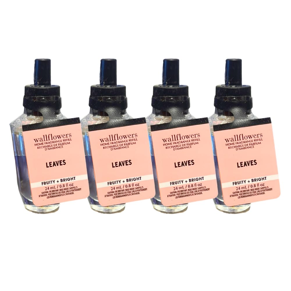 Bath & Body Works Leaves Wallflowers Home Fragrance Refill Bulbs 0.8 fl oz Each – Pack of 4