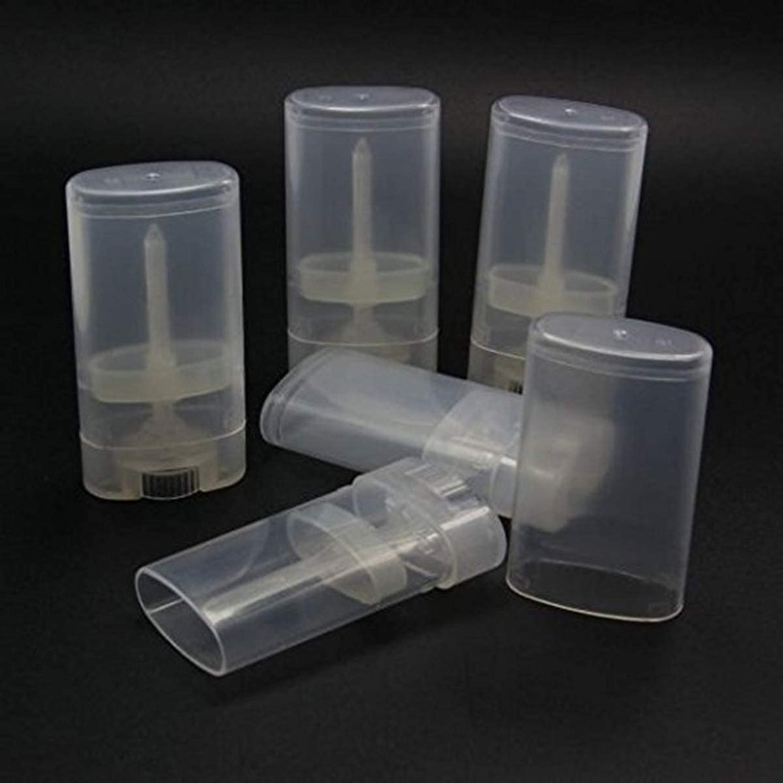 30 Pcs : Healthcom Deodorant Containers New Empty Oval Lip Balm Tubes Clear Plastic Deodorant Container,15ml,30 Pcs,Transparent