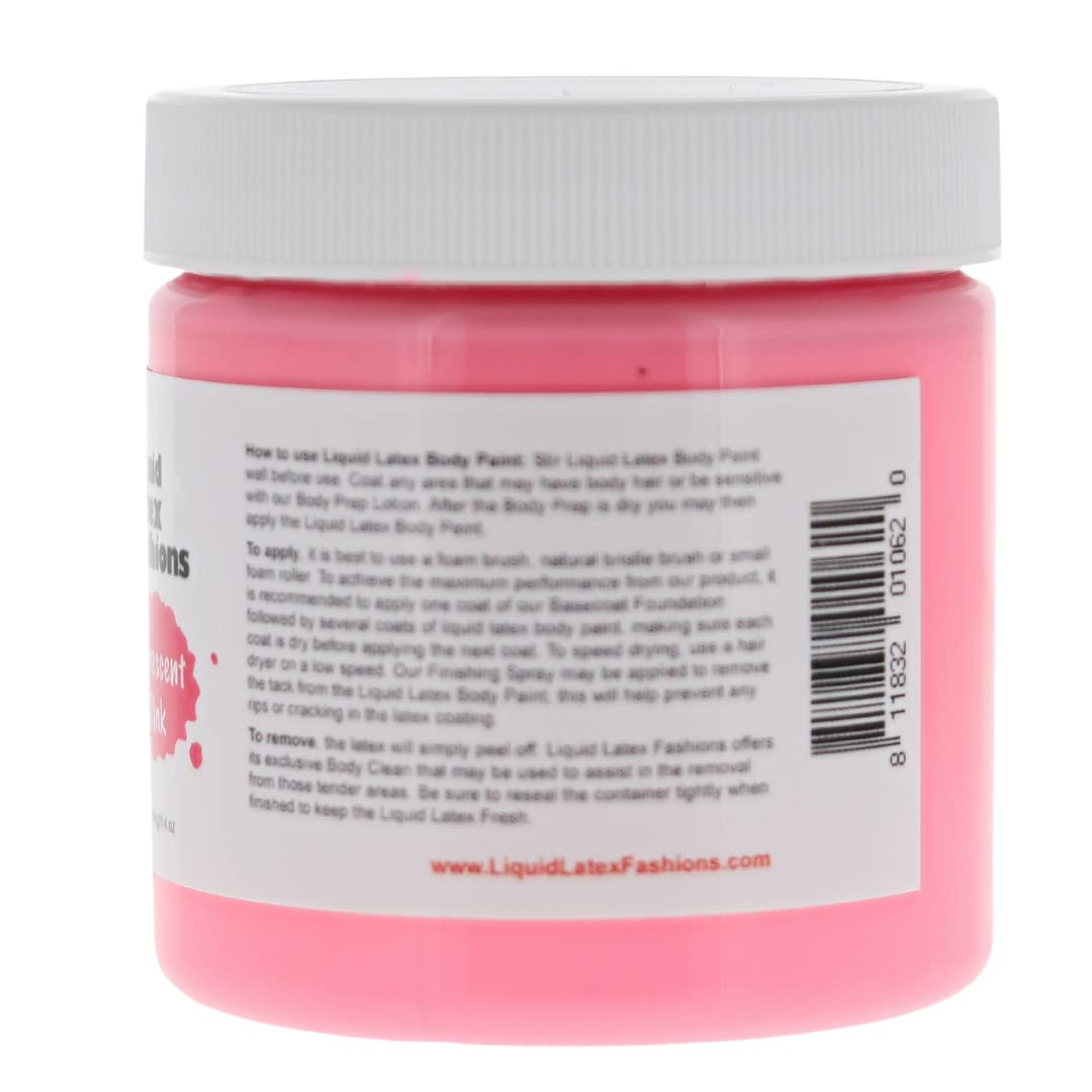 Black Light Fluorescent Pink Liquid Latex Body Paint In 4 Ounces