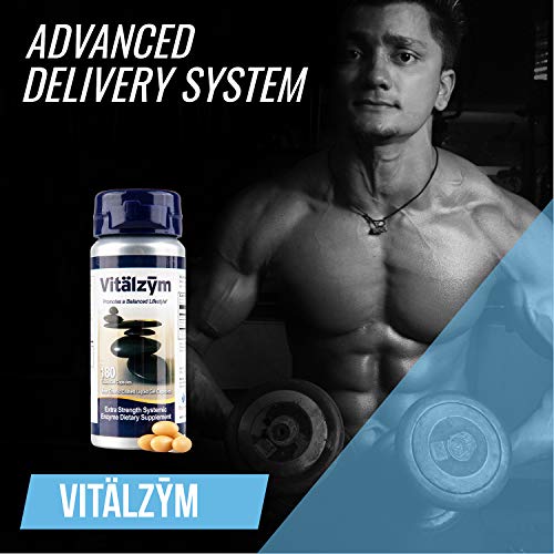 VITÄLZYM Proteolytic Systemic Enzymes Liquid Gel Capsules with Serrapeptase, Immune and Joint Support, Natural Ache Relief Plus Fertility Supplement (180 Capsules)