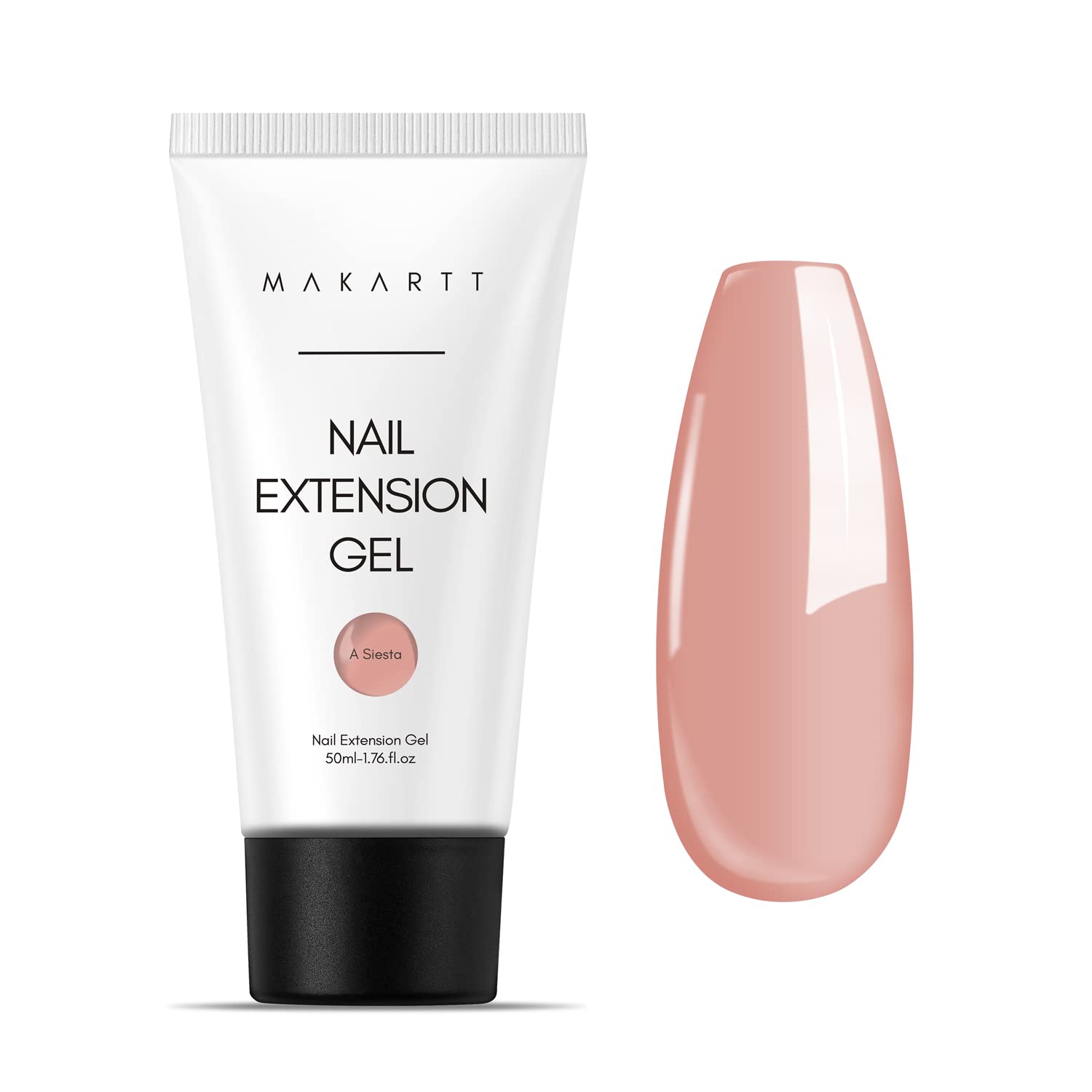 Makartt Poly Nail Gel, 50ML Nude Nature Nail Extension Gel A Siesta Builder Gel Summer Trendy Nail Gel Art P-21