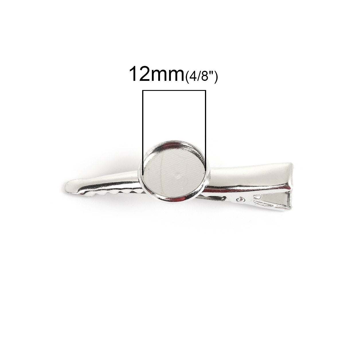 JGFinds Silver Tone Barrette Hair Clips with Cabochon Setting for DIY Crafts & Hair Accessories, 20 Pack for DIY Arts & Crafts