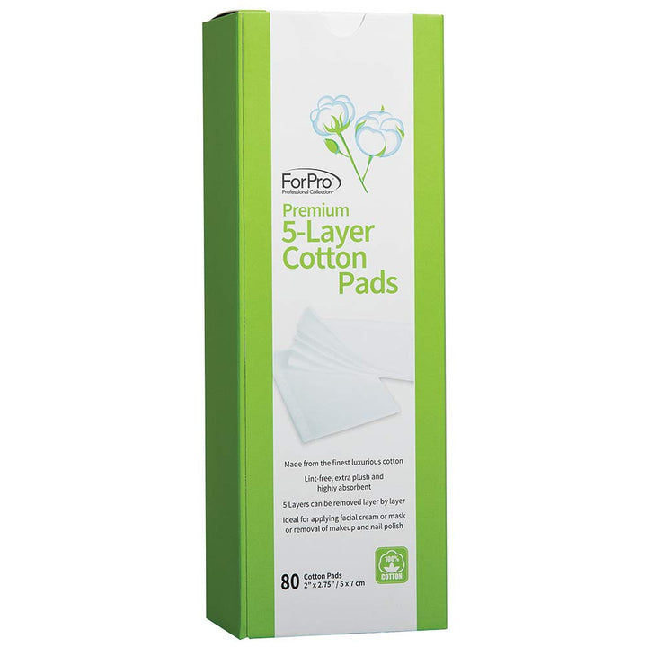 ForPro Premium 5-layer 100% Cotton Pads for Cosmetic Application and Product Removal, 2 X 2.75, 480 Count, White