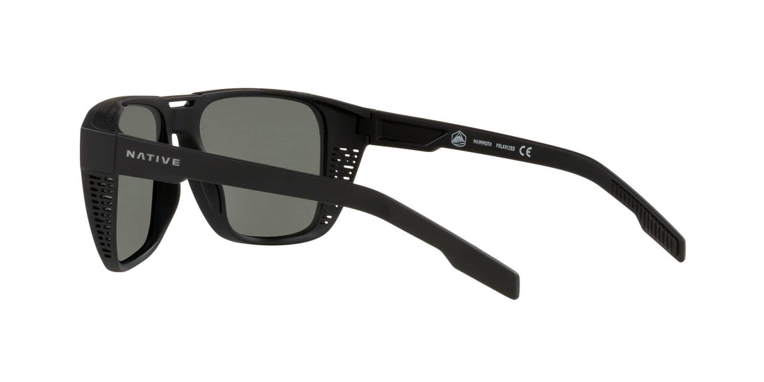 Native Men's Mammoth Square Sunglasses, Matte Black/Polarized Blue Reflex, 57 mm