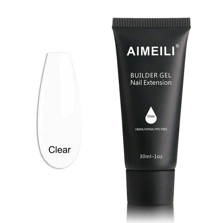 AIMEILI Clear Builder Gel Nail Extension, 30ml 1oz Nail Enhancement Gel Nail Polish