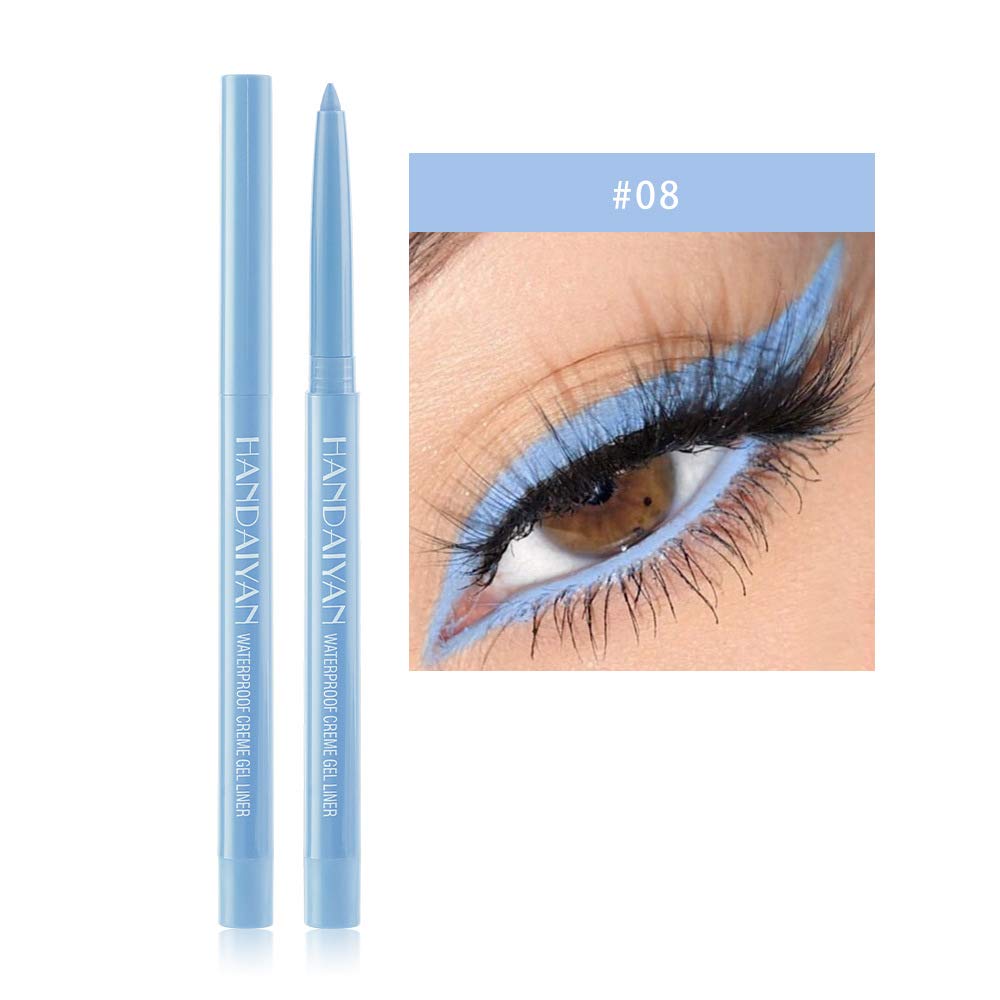 Blue Electronic Technology Company Colourful Retractable Eye Shadow Pencil, Natural Matte Long Lasting Metallic & Glitter Eyeliner (8)