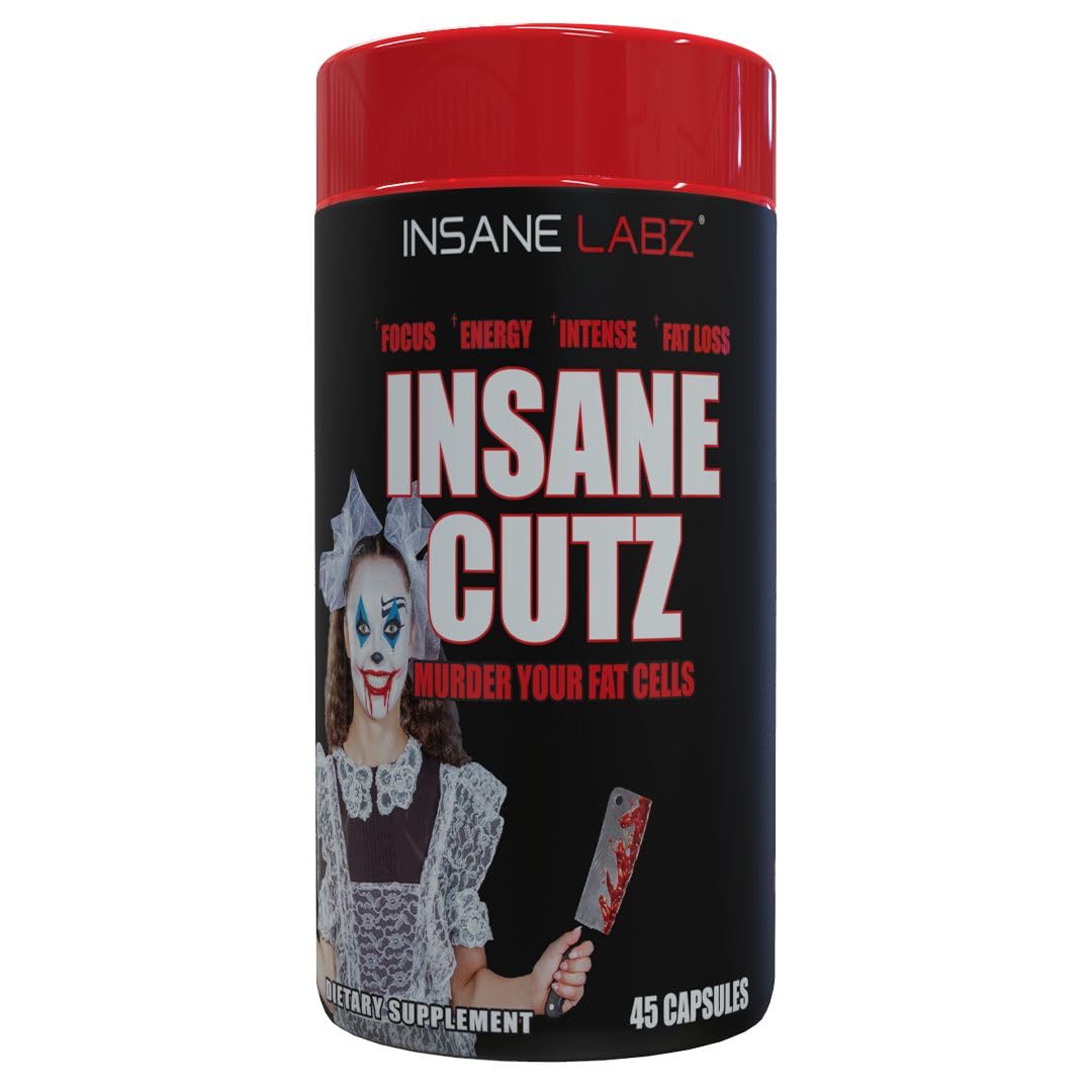 Insane Labz Insane Cutz Intense Fat Burner for Men and Women, Thermogenic Weight Loss Supplement with Dandelion Root Extract Fueled by AMPiberry, Appetite Suppressant - 45 Daily Srvgs (45 Capsules)