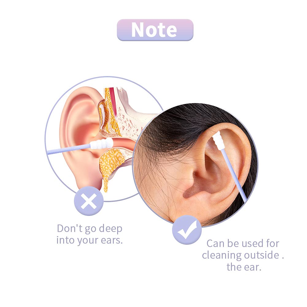 Cotton Swabs 2 Pack Portable Silicone Swab Cleanable Double-Tipped Ear Cleaning Cosmetic Cotton Buds Sticks Travel Makeup