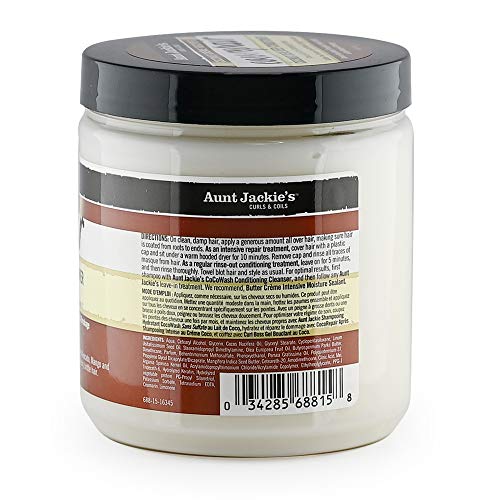 Aunt Jackie's Coconut Crème Recipes Coco Repair Deep Hair Conditioner, Delivers Nourishment, Stops Damage, Breakage for Natural Curls, 15 oz