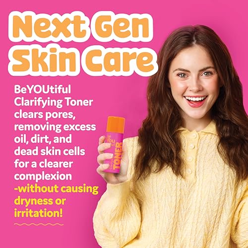 BeYouTiful Clarifying Face Toner, Preppy Skin Care for Balanced Skin, Gentle and Cleansing Facial Skincare for Teens, Tweens, and Kids, Girls and Boys Gifts, 4 fl oz, Ages 8-17