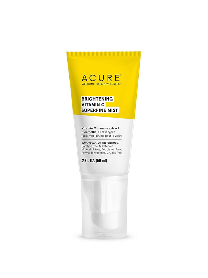 ACURE Brightening Vitamin C Superfine Mist | 100% Vegan | For A Brighter Appearance | Banana Extract & Camellia | All Skin Types | 2 Fl Oz