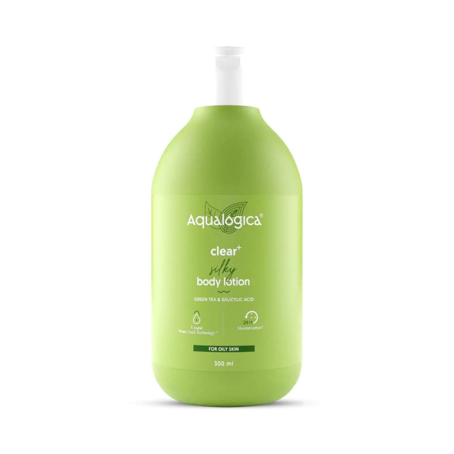 Aqualogica Clear+ Oily Skin Body Lotion with Salicylic Acid & Green Tea | Helps Eliminates Body Acne & Soothes Redness | Non-Comedogenic & Non-Sticky | 10.14 Fl Oz/300ml