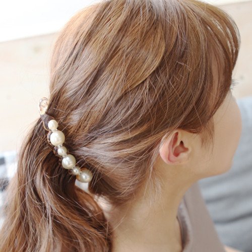 Meilliwish Pearl Banana Hair Clip (H49)(Brown)
