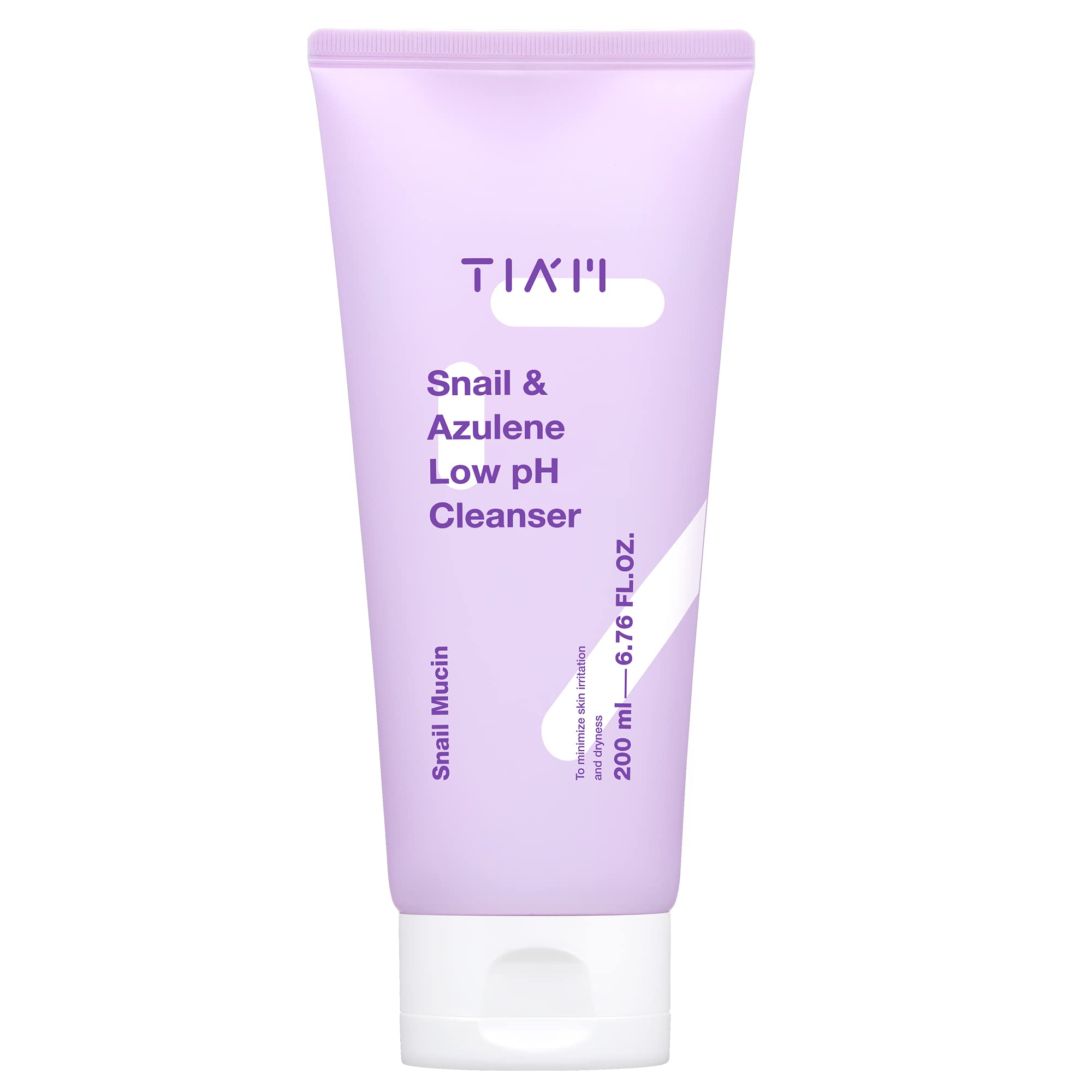 TIAM Snail&Azulene Low pH Cleanser, 6.76 fl oz, Daily Gentle Face Cleanser with Snail Mucin, Suitable for Sensitive Skin, pH Balancing, Korean Skin Care, Korean Face Wash
