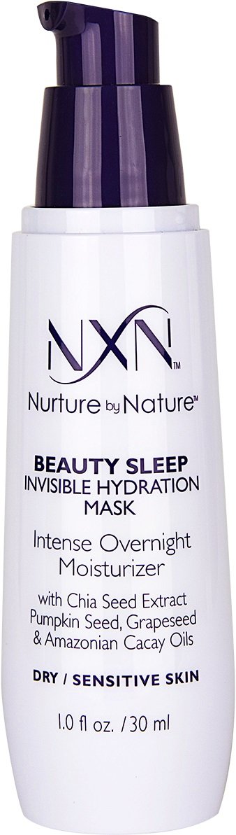 NxN Beauty Sleep Invisible Overnight Moisturizer Super Hydrating Face Mask Natural & Organic Anti-Aging Formula for Dry/Sensitive Skin, 1 Fl Oz