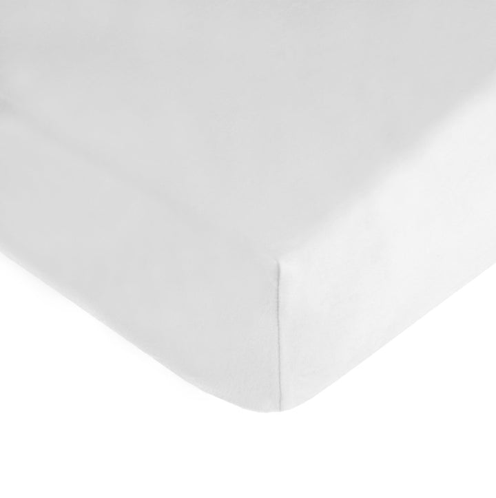 TL Care Fitted Crib Sheet 28 x 52, Soft Breathable Neutral 100% Cotton Jersey Sheet, White, for Boys and Girls, Fits Crib and Toddler Bed mattresses