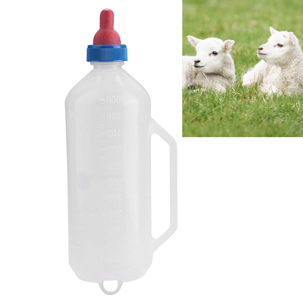 1L Baby Lamp Milk Feeder Bottle, Little Goat Calf Sheep Feeding Nursing Bottle Cup with Handle