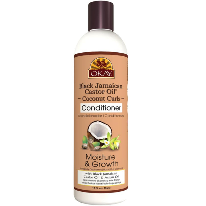 OKAY OKAY-BJCOCOC12 12 oz 355 ml Black Jamaican Castor Oil Coconut Curls Conditioner Moisture Growth