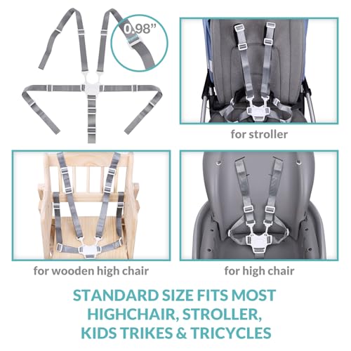 High Chair Straps, Replacement 5 Point Harness Straps Belt for Stroller High Chair Pram Buggy Children Kid