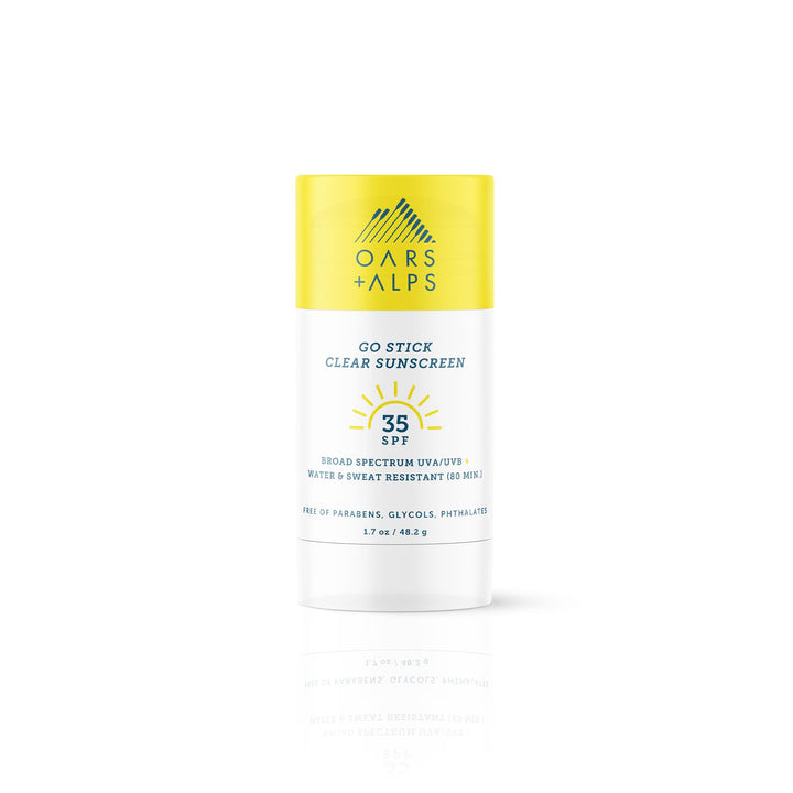 Oars + Alps Go Stick Clear Sunscreen and Sunblock with Jojoba Oil, Water and Sweat Resistant, Reef Safe, SPF 35, 1.7 Oz