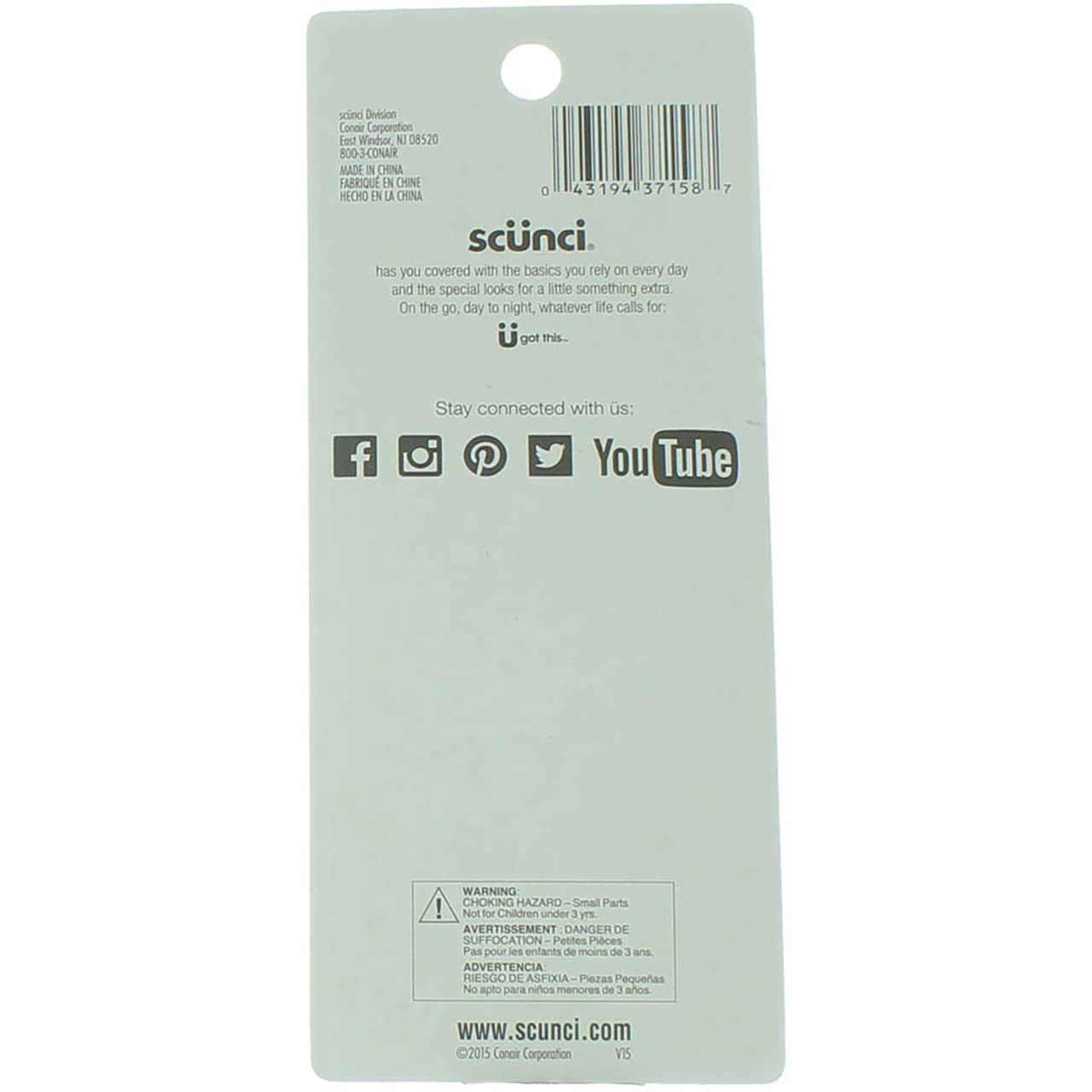 Scunci No-slip Grip Oval Top Jaw Clips, 8 Count by Scunci