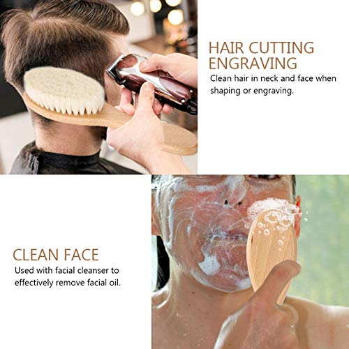Wooden Hair Cleaning Brush,Hair Brush Soft Goat Hair Oil Head Brush Hairbrush,Hair Styling Carving Cleaning Brush for Men Women