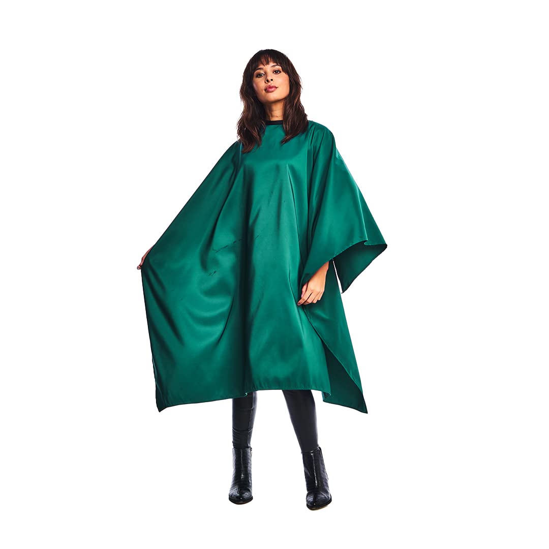 Betty Dain Lightweight Crinkle Nylon Hair Cutting / Styling Cape, Green