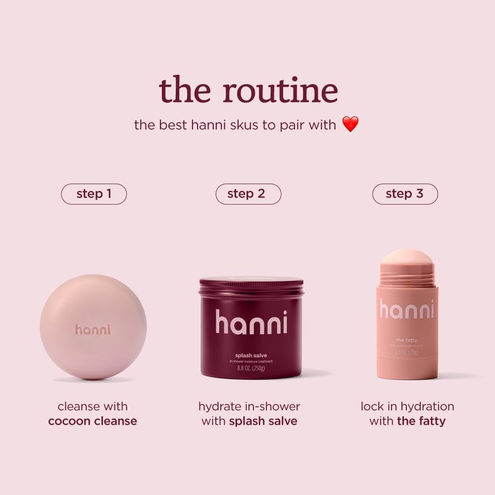 HANNI Splash Salve Body Mask, In-Shower Moisturizer with Coconut, Jojoba, Shea Butter & Glycerin, Deep Conditioning for All Skin Types, 250 mL / 8.8 oz