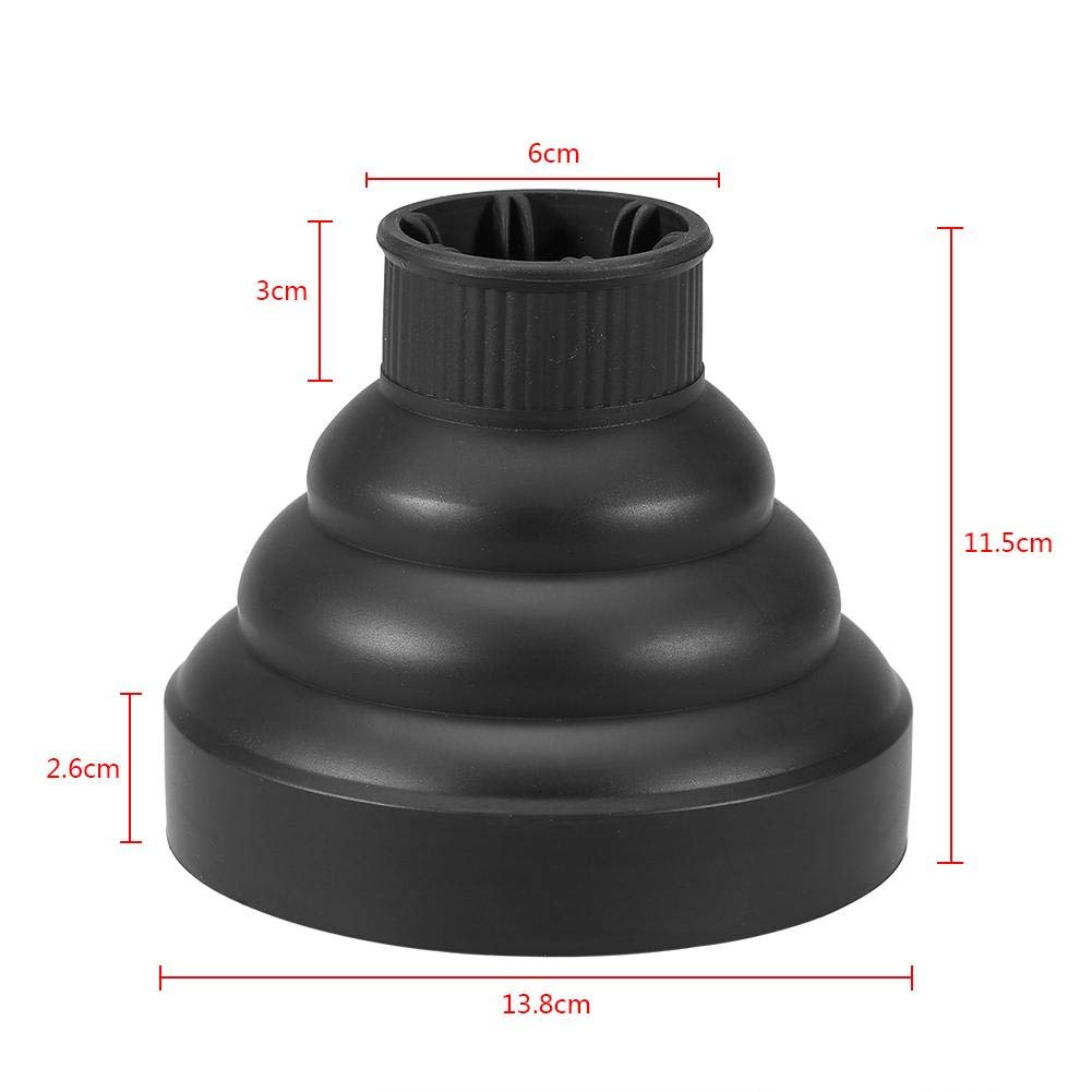Black: Hair Blower Diffuser Foldable Folding Hairdryer Cover Styling Hairdressing Tool 5Colors By Filfeel (Black)