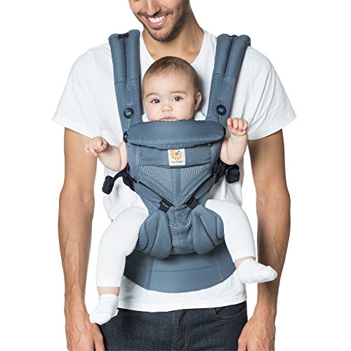 Ergobaby Omni 360 All-Position Baby Carrier for Newborn to Toddler with Lumbar Support & Cool Air Mesh (7-45 Lb), Oxford Blue