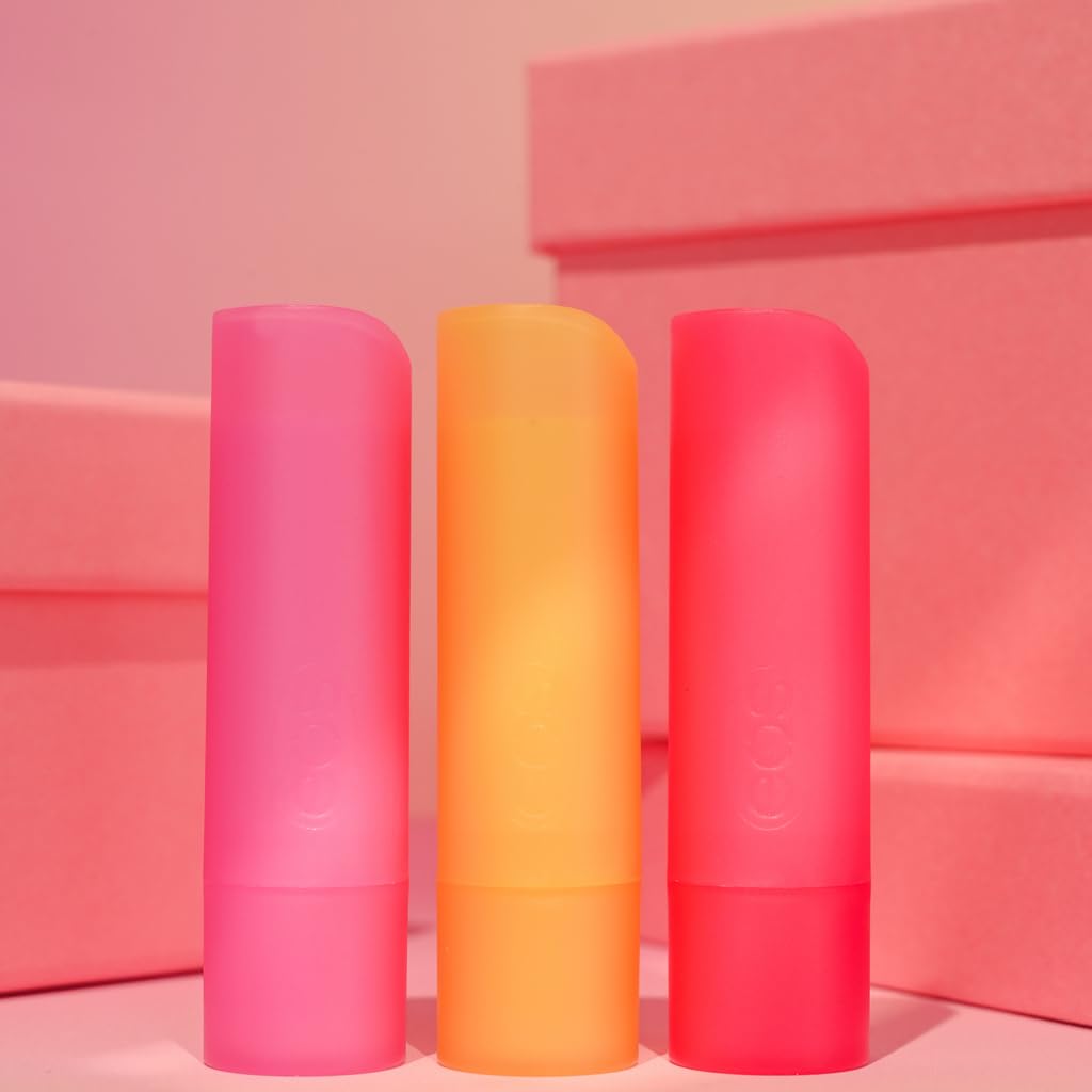 eos Holiday Lip Balm Gift- Strawberry Cheer, Candy Cane Swirl & Vanilla Toffee, Stocking Stuffers, All-Day Moisture Lip Care, 0.14 oz, 3 Count