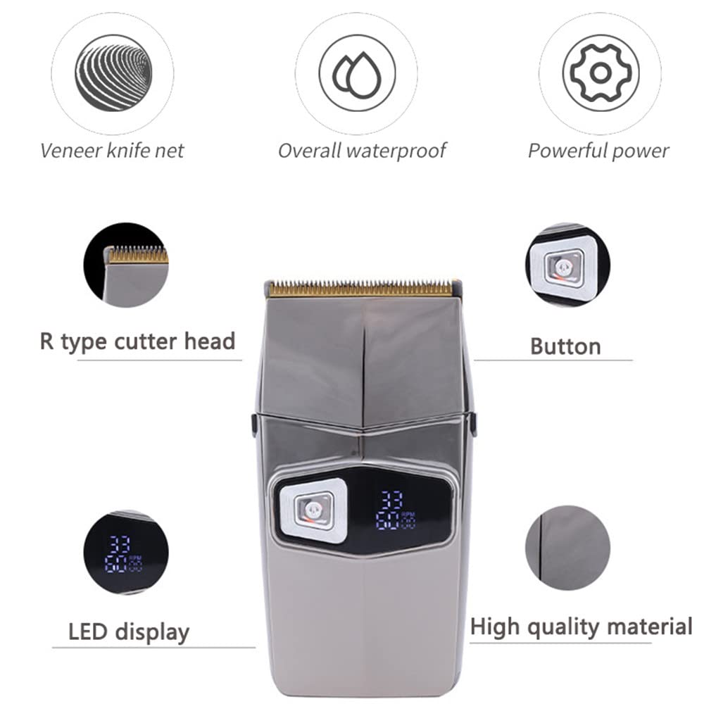 Electric Shaver, LED Digital Display, Electric Shavers for Men Barber Shaver with Precision Trimmer, Beard Trimmer with Rechargeable, Low Noise Durable for Men Home