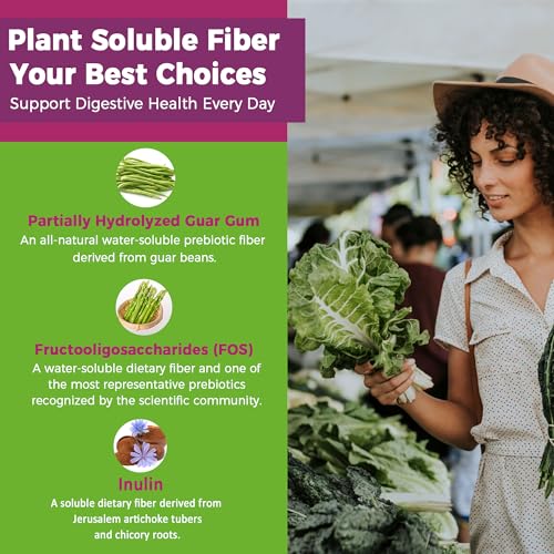 Fiber Gummies for Adults, Sugar Free 10g Prebiotic Fiber Supplement with Digestive Enzymes, Probiotics & 100mg Betaine for Digestive & Gut Health and Regulate Bowel Movement, Vegan, Gelatin Free,120ct