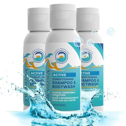 Stream2Sea Sulfate Free Conditioning Shampoo & Body Wash with Keratin and Panthenol, 1oz Each, Pack of 3