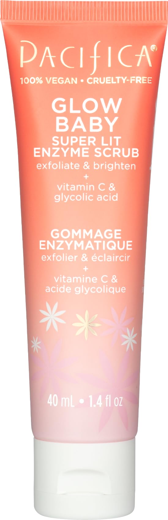 Pacifica Mini Glow Baby Brightening Facial Cleanser 1.4 oz – Vitamin C & Glycolic Acid (AHA) Face Wash– Daily Cleanser for Anti-Aging Exfoliating for Smooth, Even Glowing Skin Vegan Clean Beauty