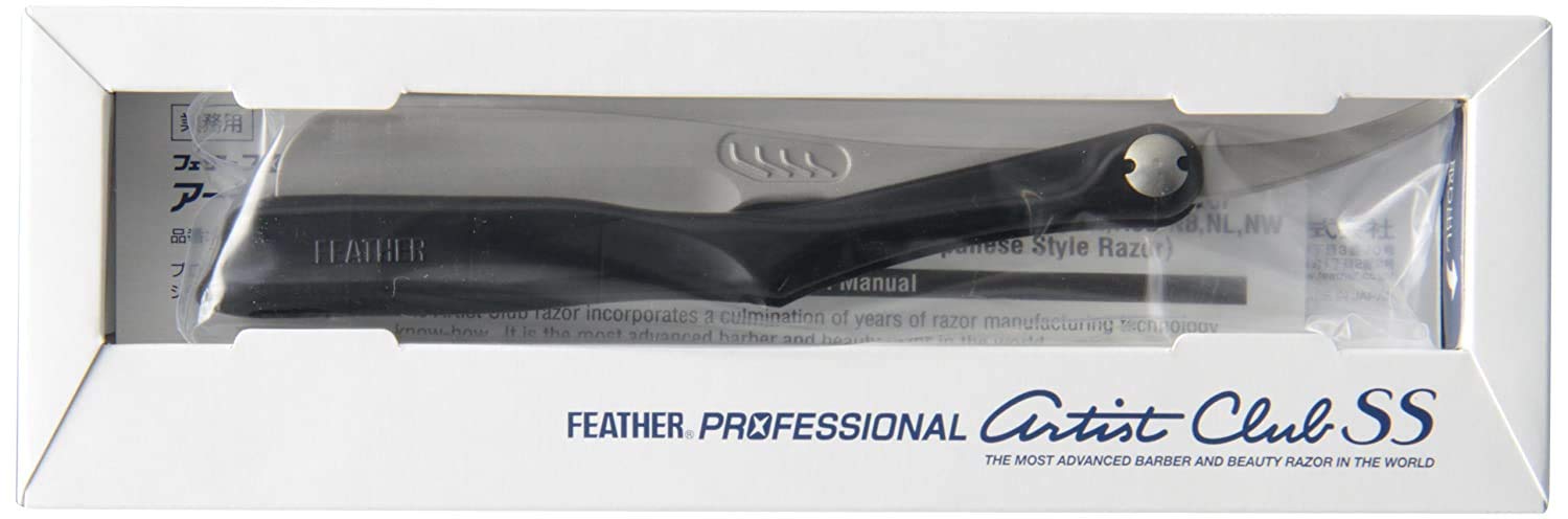 Feather SS Folding Handle Razor, Black