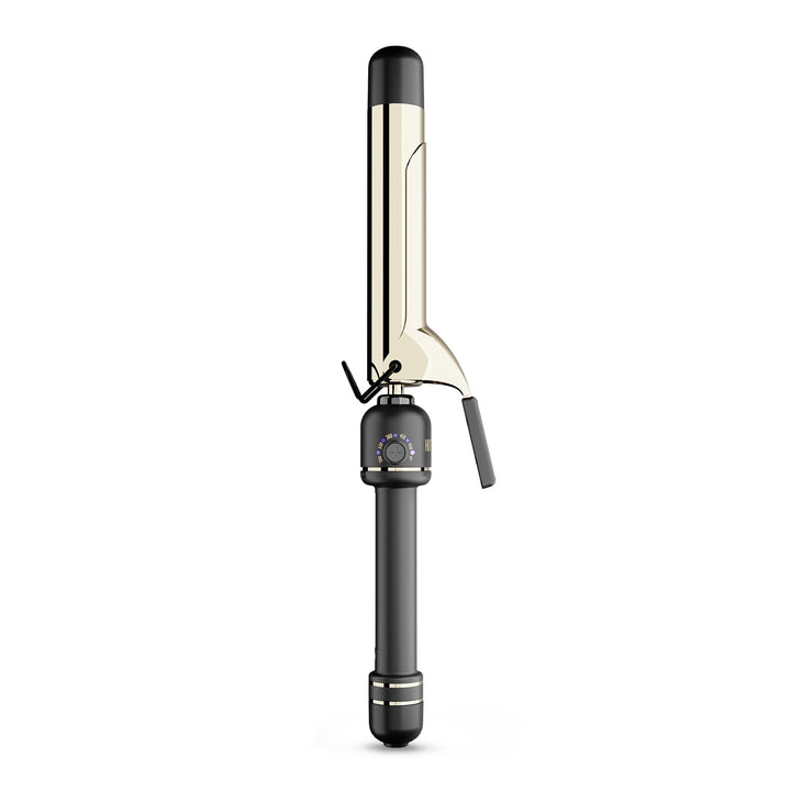 HOT TOOLS 24K Gold Professional 1 1/4 Extended Barrel Curling Iron with Clamp for Tousled Curls - 24K Gold Technology for Long-Lasting Results & Longer Barrel for Easy Styling