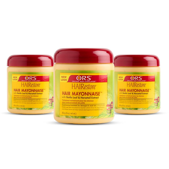 ORS HAIRestore Hair Mayonnaise with Nettle Leaf and Horsetail Extract 16 Ounce (Pack of 3)