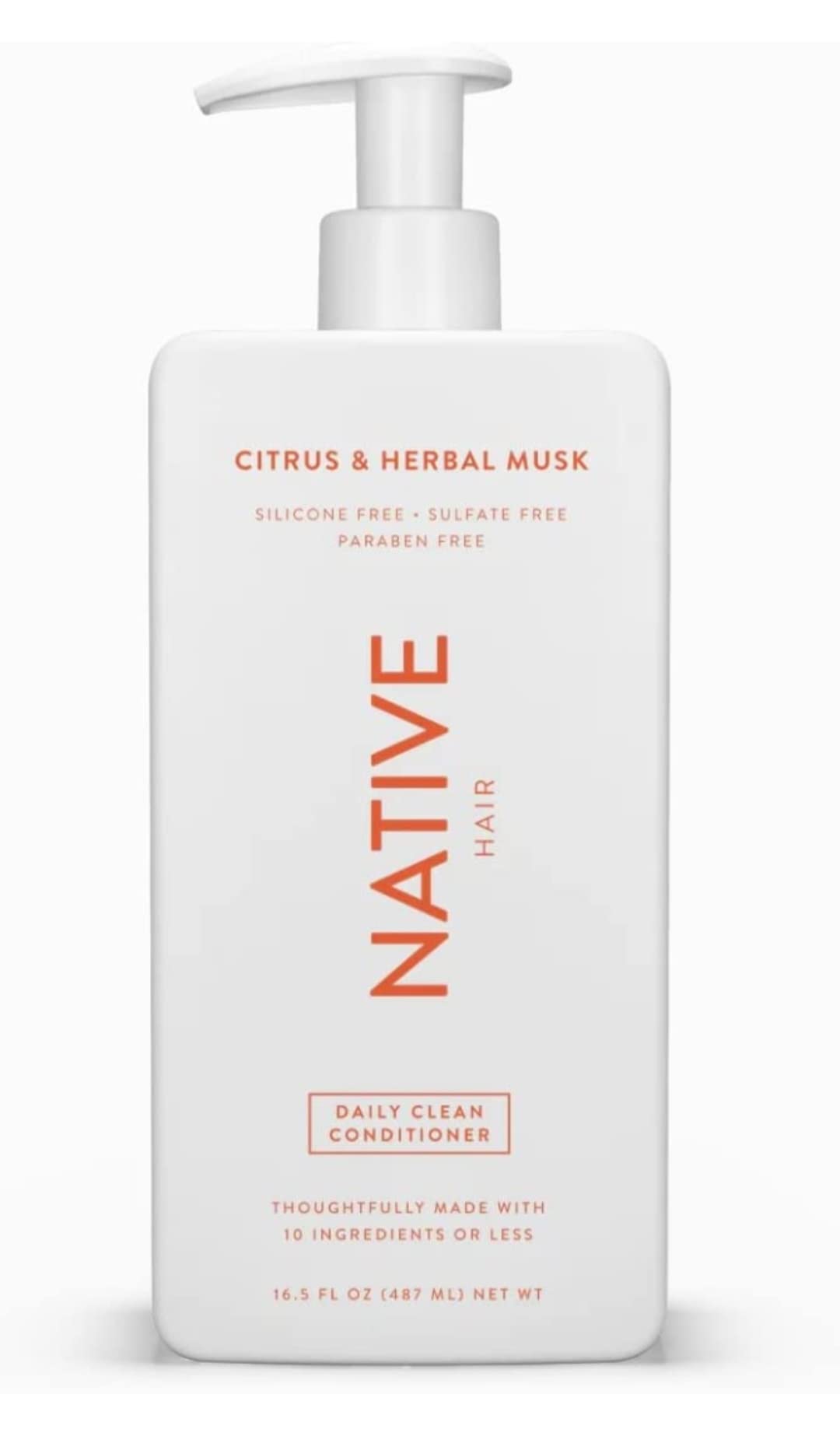 Native Citrus Herbal Musk Shampoo and Conditioner Set - Sulfate, Paraben, Dye Free, 16.5 oz (2 units, 33 Fl Oz) - Daily Cleansing, Moisturizing, Revitalizing, Strengthening Benefits for Hair