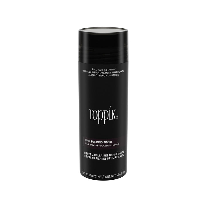 Toppik Hair Building Fibers, Dark Brown, 55g | Fill In Fine or Thinning Hair | Instantly Thicker, Fuller Looking Hair | 9 Shades for Men & Women