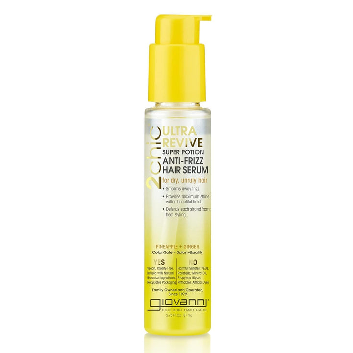 Giovanni 2chic Pineapple & Ginger Ultra-Revive Super Potion Anti-Frizz Hair Serum, 2.75 Ounce