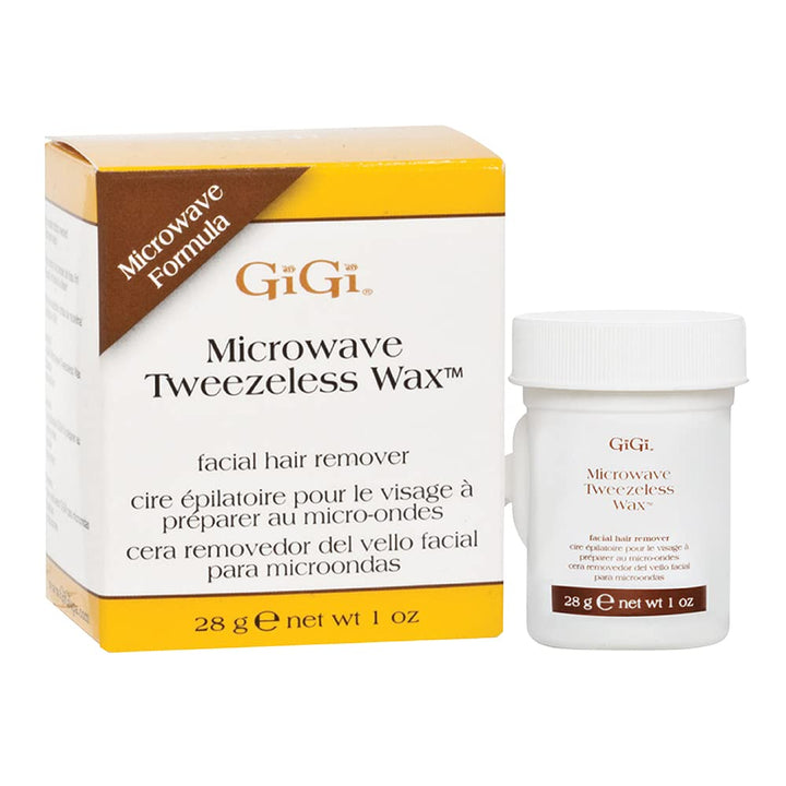 GiGi Microwave Tweezeless Wax - Non-Strip Facial Hair Remover, Honey-Infused, 1 oz