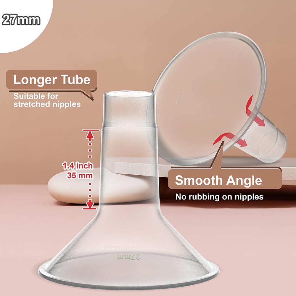 Nenesupply 27mm Flange Compatible with Medela Breast Pump Parts Replace 27mm Medela Flange Accessories Compatible with Pump in Style Parts Symphony Swing Harmony Work with Personalfit Flex
