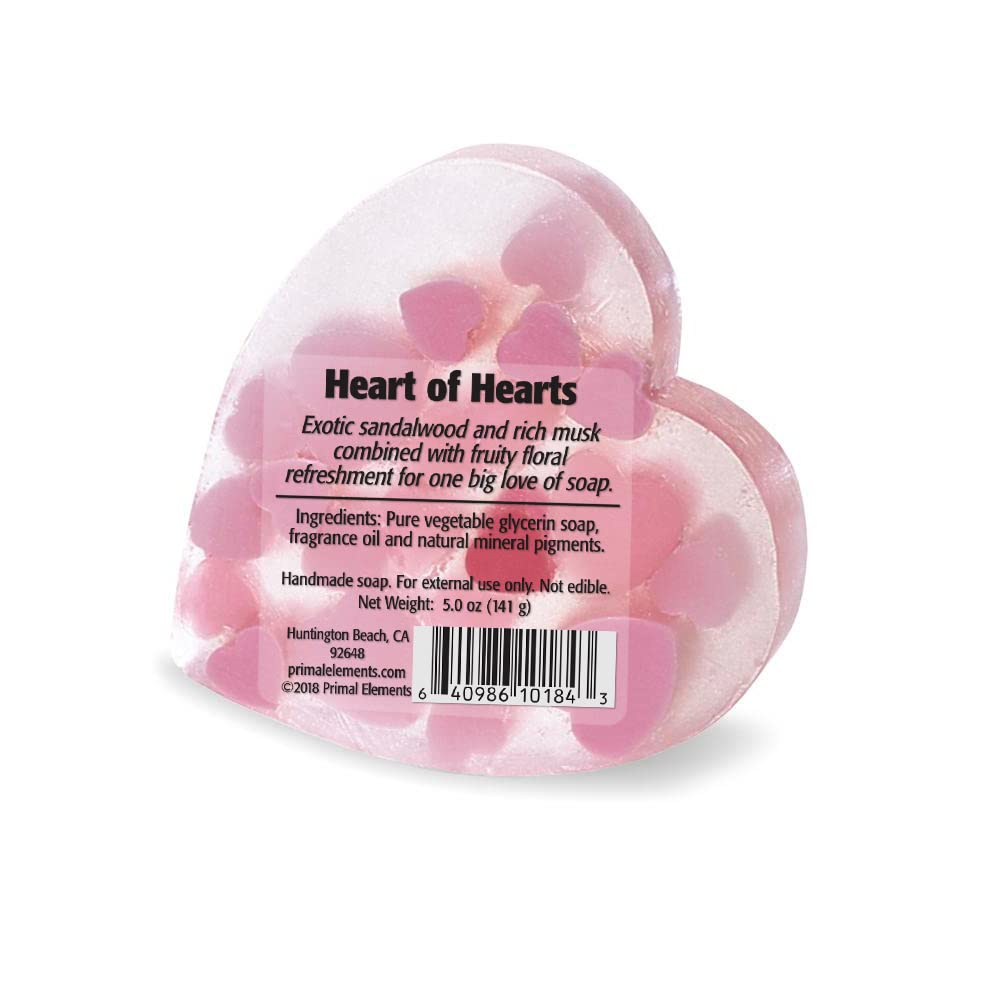 Primal Elements Bar Soap Shrinkwrapped, Heart of Hearts, 6.8 Ounce