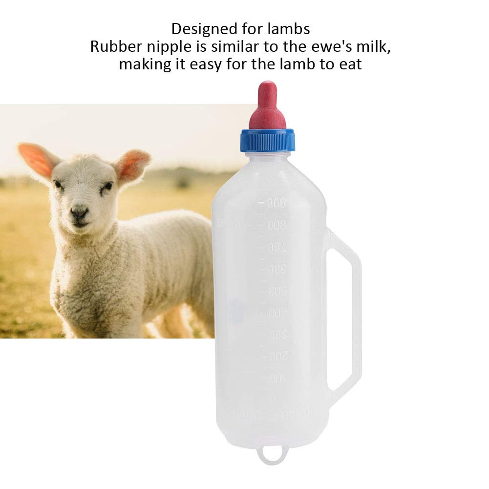 1L Baby Lamp Milk Feeder Bottle, Little Goat Calf Sheep Feeding Nursing Bottle Cup with Handle