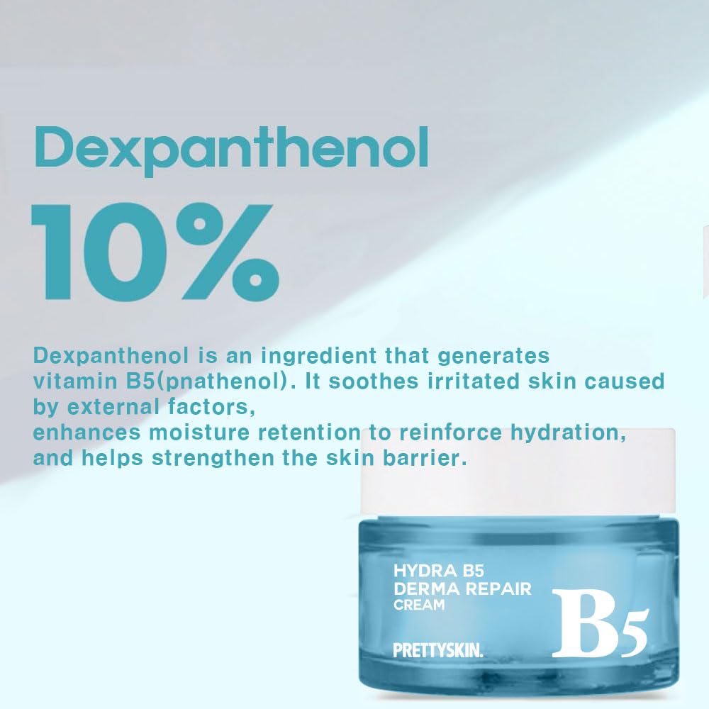 PRETTYSKIN Hydra Vitamin B5 Derma Repair Cream for Face–Strengthen skin Barrier with Niacinamide 10% Dexpanthenol & Centella Asiatica Extract-Korean Skin care - 1.75fl.oz.(52ml)