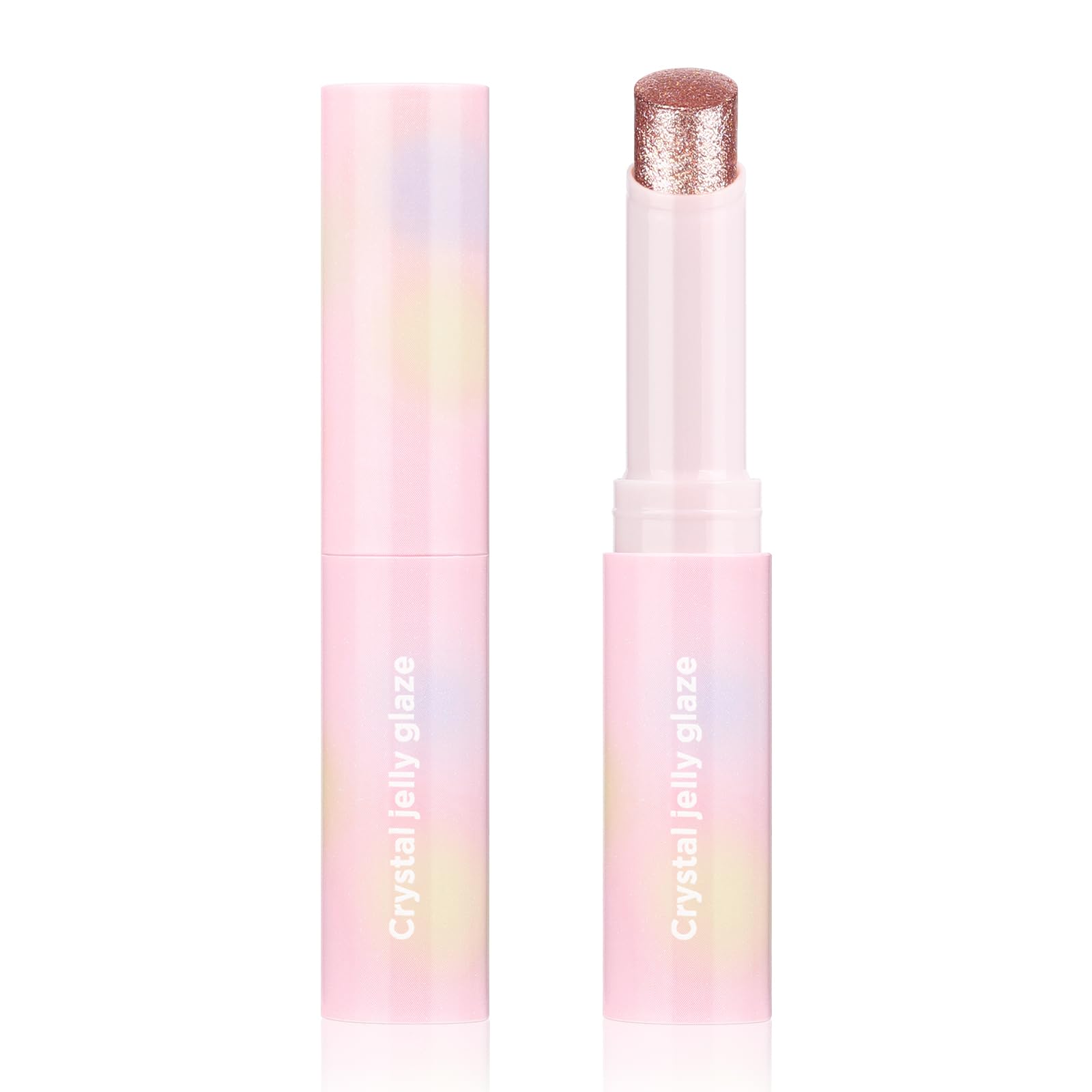Crystal Jelly Glaze Stick Eyeshadow Stick, Hydrating Jelly Shimmer Eye Shadow Crayon, Lightweight Eye Brightener Makeup Glitter Eye Shadow (AURA BLITZ, 02 AURA BLITZ)